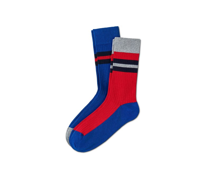 Tchibo - 2 Paar Rippstrick-Socken - Herren - Gr. 44-46 - orange/gestreift