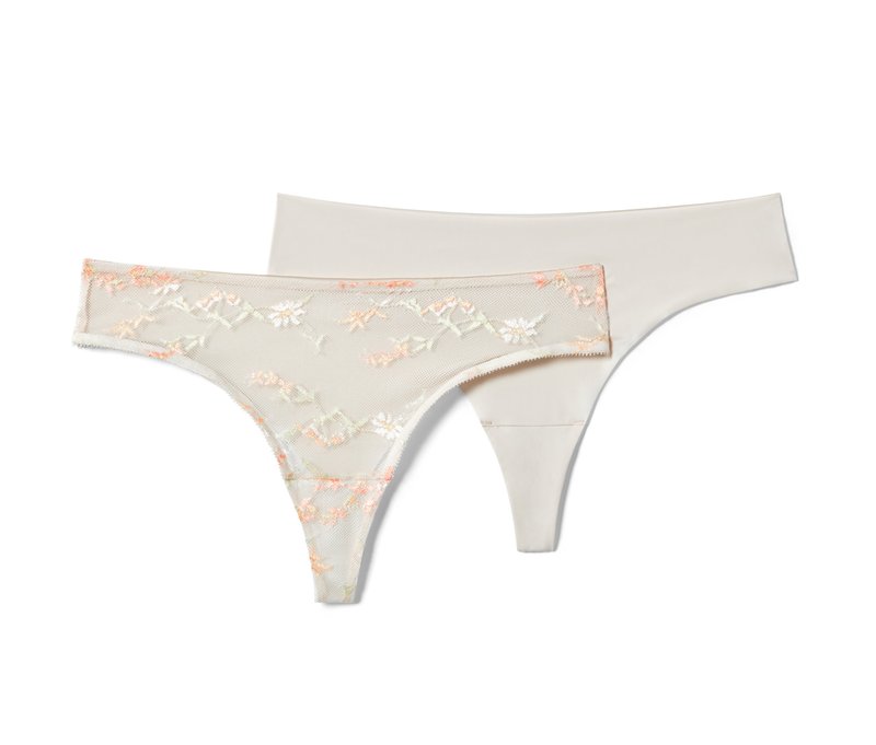 Tchibo - 2 Magic-Cut-Braziltangas - Damen - Gr. M - weiß