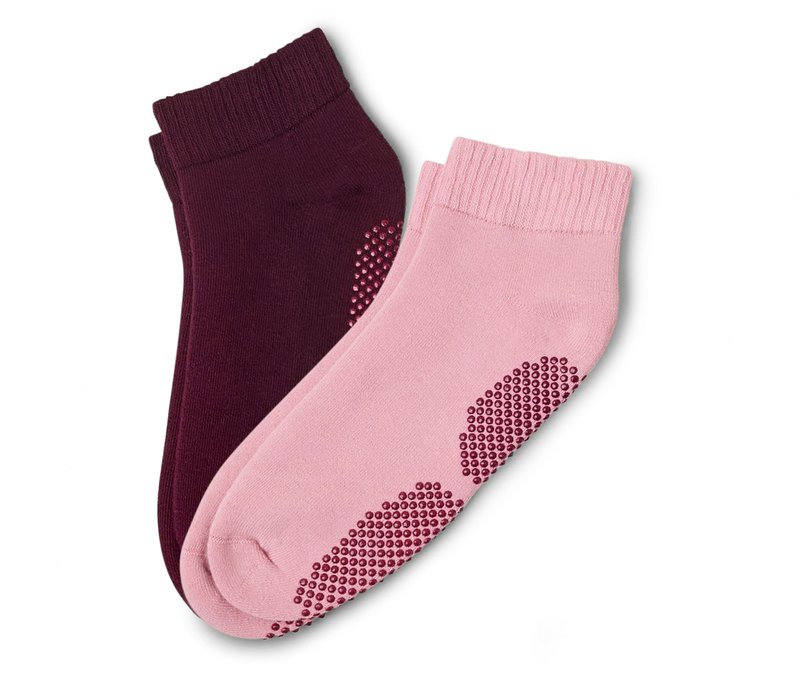 Tchibo - 2 Paar Yogasocken - Damen - Gr. 39-42 - weinrot