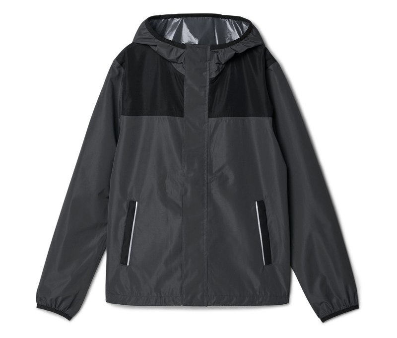 Tchibo - Leichte Kinder-Regenjacke »packable« - Kinder - Gr. 146/152 - silber