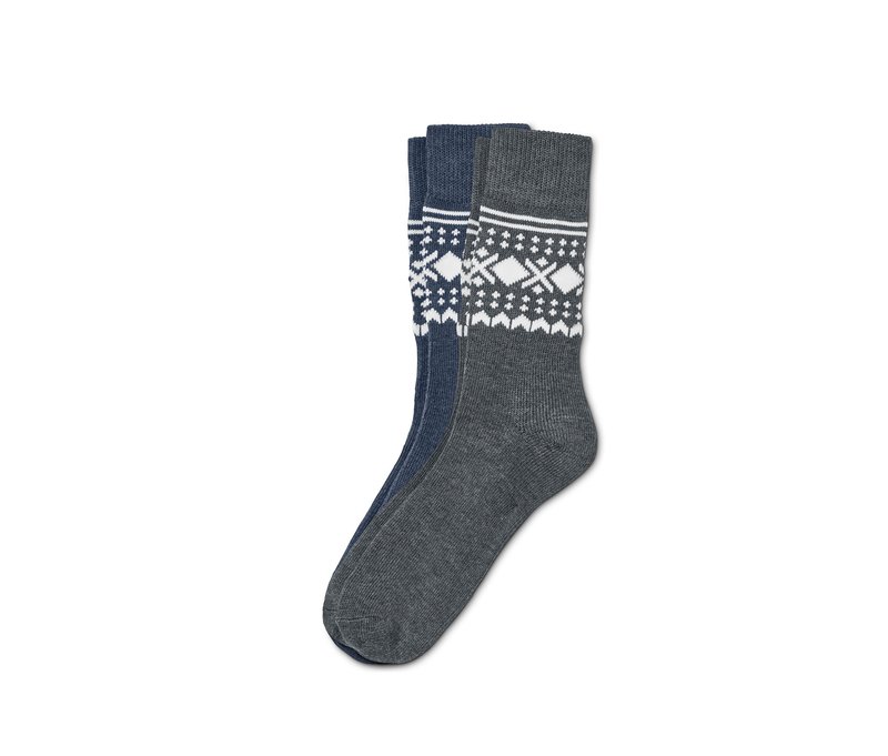 Tchibo - 2 Paar Jacquard-Socken - Herren - Gr. 44-46 - dunkelblau