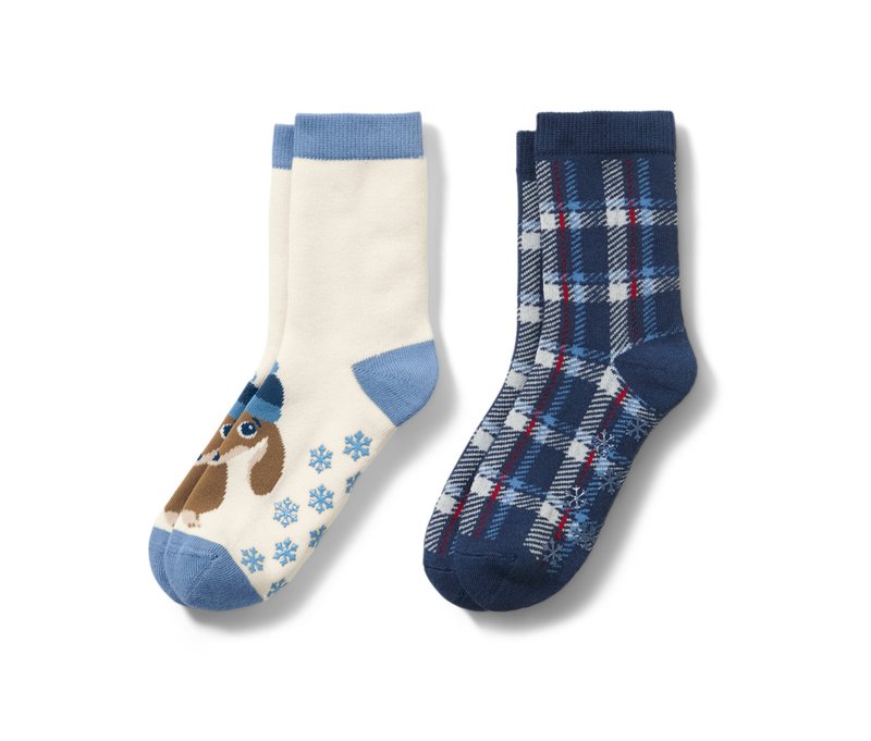 Tchibo - 2 Paar Kleinkinder-Antirutsch-Socken mit Dackel-Jacquard - Baby - Gr. 19-22 - weiß/jacquard