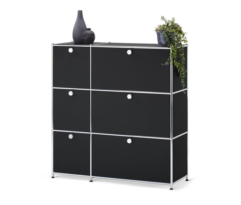 Tchibo - Kommode »Cn3« mit 6 Klappen - 115,5x40x120,5cm - schwarz -