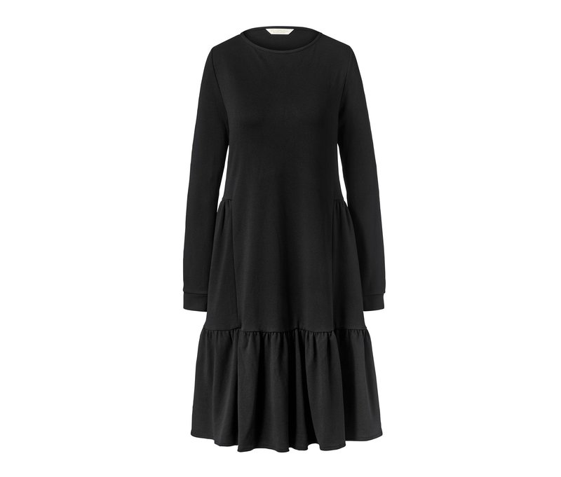Tchibo - Sweatkleid mit Volant - Damen - Gr. XL - schwarz