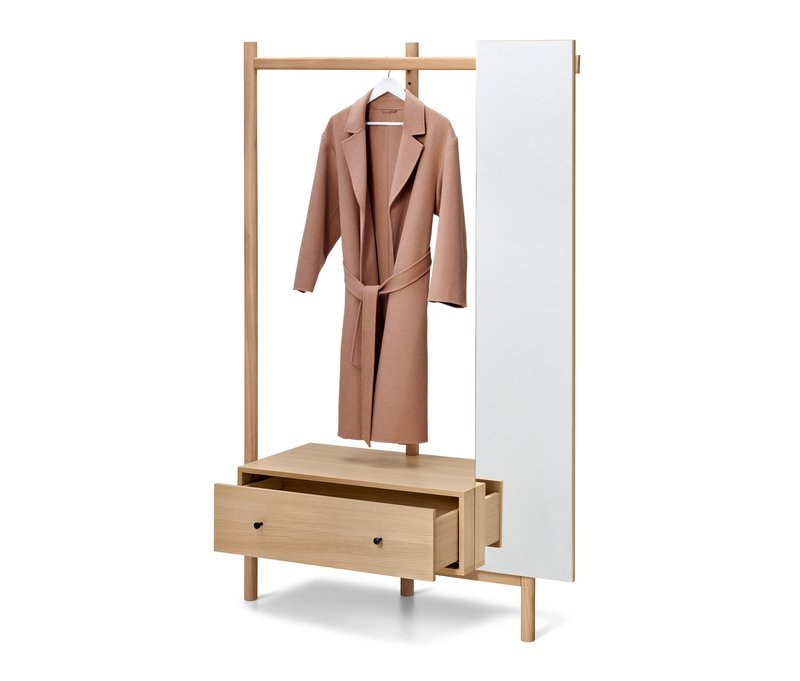 Tchibo - Garderobe mit Spiegel - 116x45,5x180cm - schwarz -