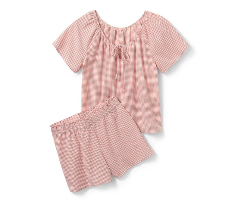 Tchibo - Web-Shorty-Pyjama - Damen - Gr. 42 - weiß