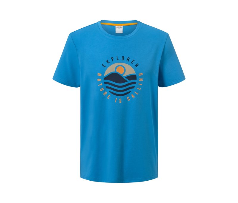 Tchibo - T-Shirt mit Print - Herren - Gr. XL - hellblau/print