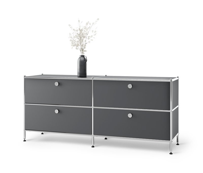 Tchibo - Lowboard Metall »Cn3« mit 4 Schubladen - 152x40x53,3cm - chrom -