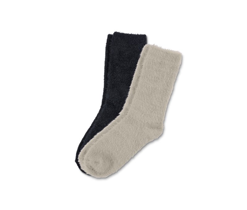 Tchibo - 2 Paar Kuschelsocken mit Effektgarn - Damen - Gr. 35-38 - weiß