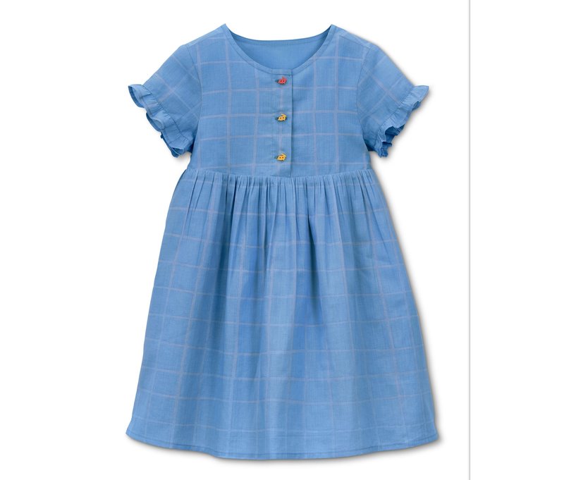 Tchibo - Webkleid - Baby - Gr. 86/92 - hellblau/print
