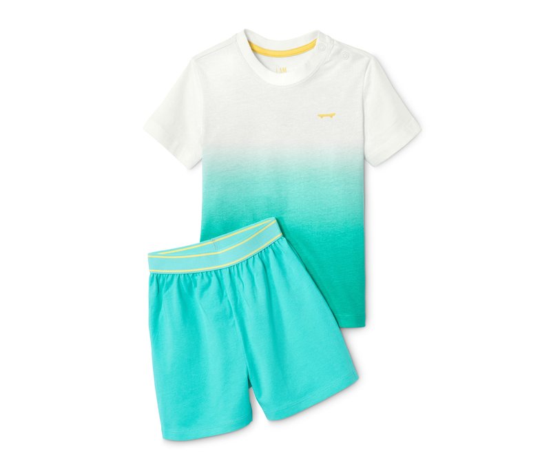 Tchibo - Shorty-Pyjama - Jungen - Gr. 110/116 - türkis/print