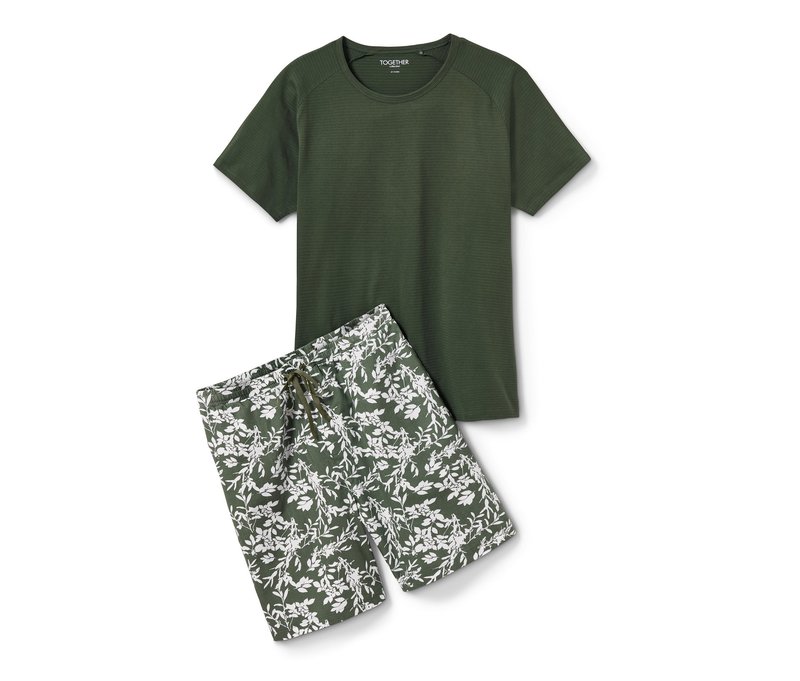 Tchibo - Shorty-Pyjama - Herren - Gr. XL - olivgrün