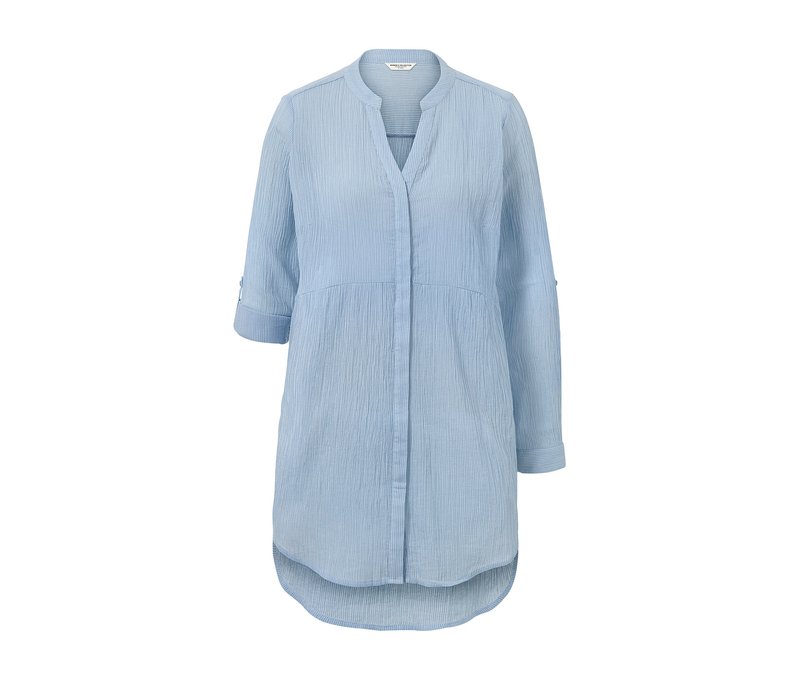 Tchibo - Gestreifte Longbluse - Damen - Gr. 36 - hellblau/gestreift