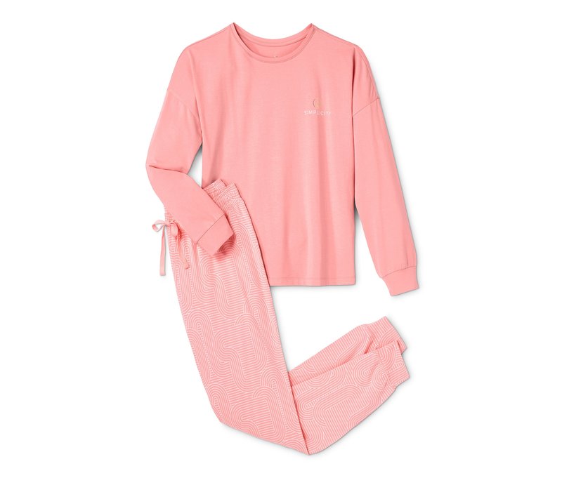 Tchibo - Pyjama - Damen - Gr. L - weiß/print