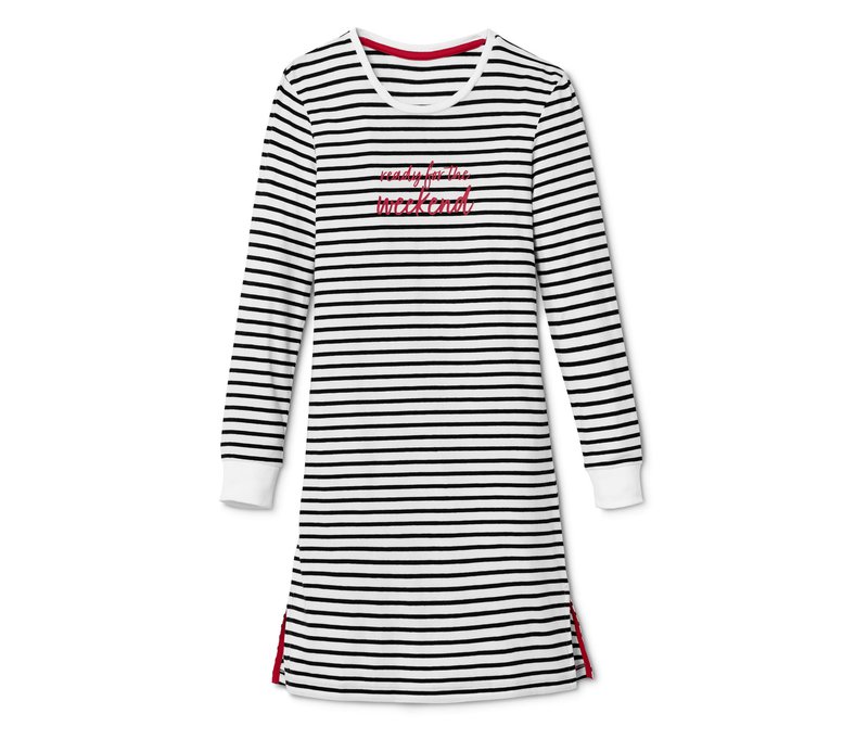 Tchibo - Mädchen-Nachthemd - Mädchen - Gr. 122/128 - schwarz/gestreift