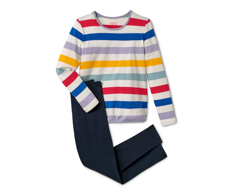 Tchibo - Kids-Pyjama - Mädchen - Gr. 146/152 - dunkelblau/gestreift