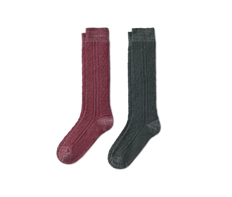 Tchibo - 2 Paar Kniestrümpfe - Damen - Gr. 39-42 - braun
