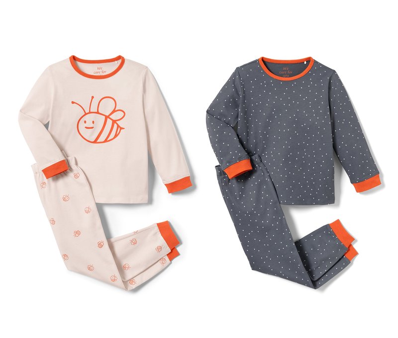 Tchibo - 2 Kleinkinder-Pyjamas - Kinder - Gr. 122/128 - dunkelblau