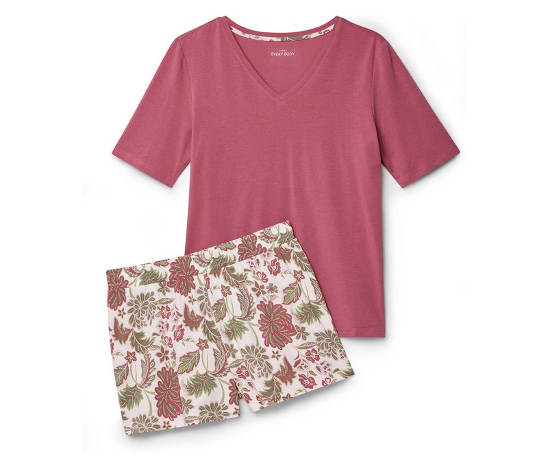 Tchibo - Shorty-Pyjama-Set - Damen - Gr. XS - braun/print