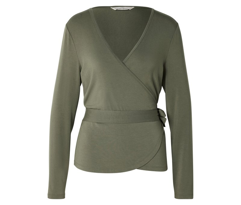 Tchibo - Loungewear Wickeloberteil - Damen - Gr. M - khaki