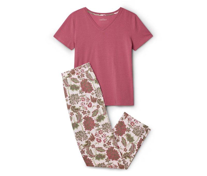 Tchibo - Pyjama-Set - Damen - Gr. S - braun/print