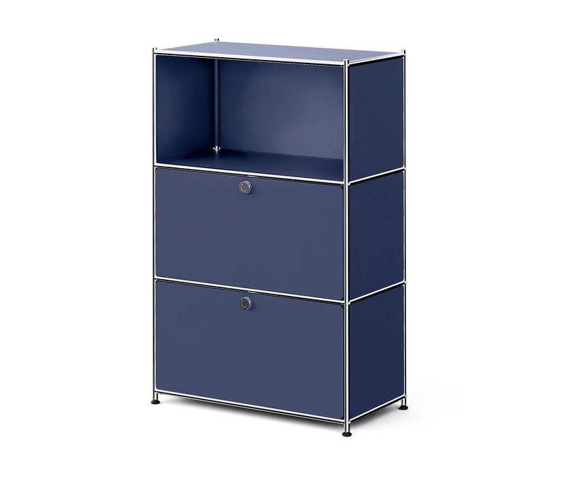 Tchibo - Kommode Metall »Cn3« mit 2 versetzbaren Klappenfächern - 77x40x120,3cm - dunkelblau -