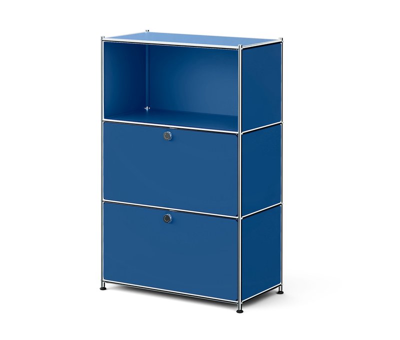 Tchibo - Kommode Metall »Cn3« mit 2 versetzbaren Klappenfächern - 77x40x120,3cm - chrom -