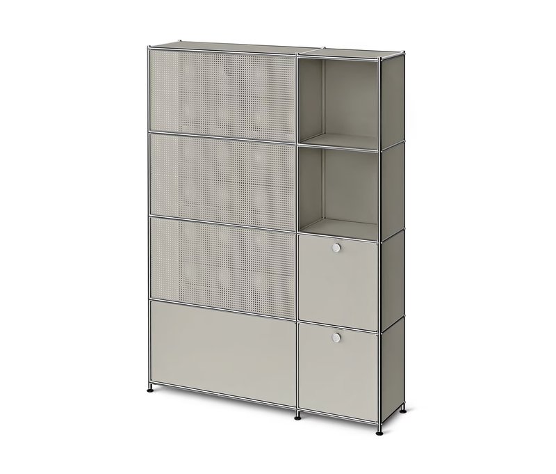 Tchibo - Garderobe Metall »Cn3 Slim Line« mit 2 Klappenfächern - 116x30,5x158cm - hellgrau -