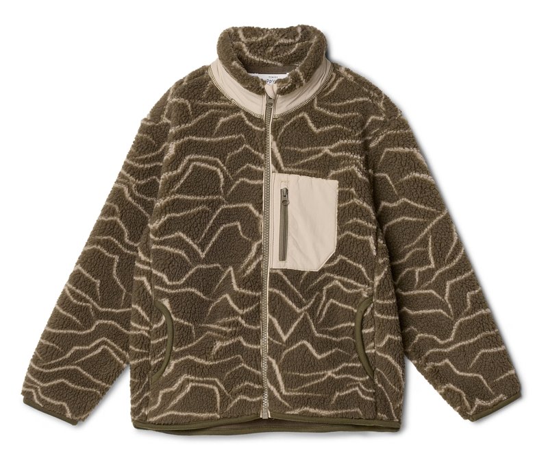 Tchibo - Kinder-Teddyfleecejacke - Gr. 134/140 - olivgrün