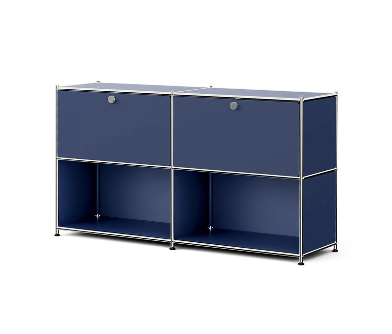 Tchibo - Sideboard Metall »Cn3« mit 2 versetzbaren Klappenfächern - 152x40x82,5cm - dunkelblau -