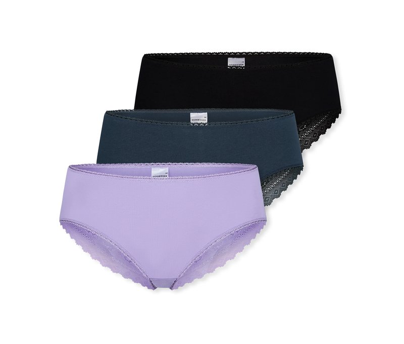 3 Schiesser Brazilian-Slips - Damen - Gr. 38 - dunkelblau