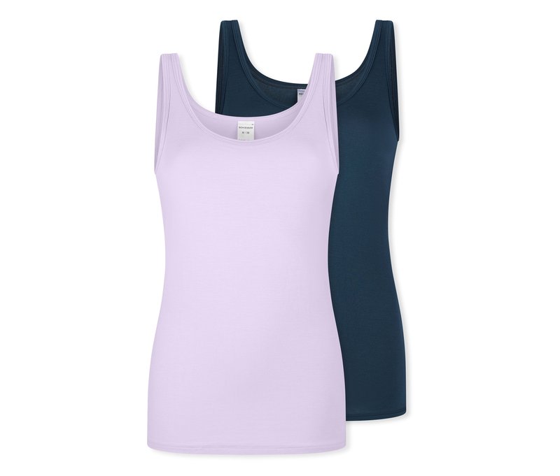 2 Schiesser Trägertops - Damen - Gr. 38 - dunkelblau