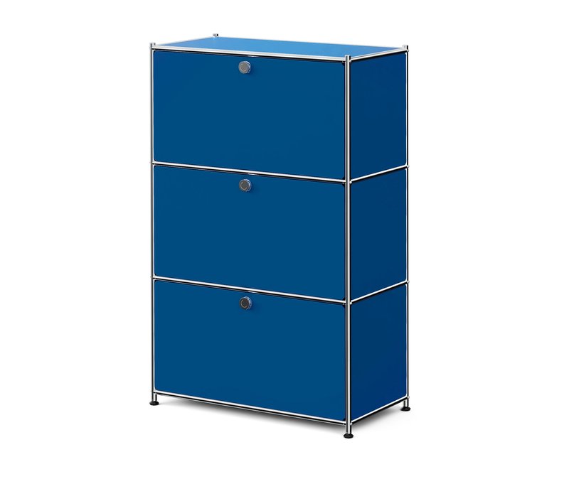 Tchibo - Kommode Metall »Cn3« mit 3 Klappenfächern - 77x40x120,3cm - chrom -