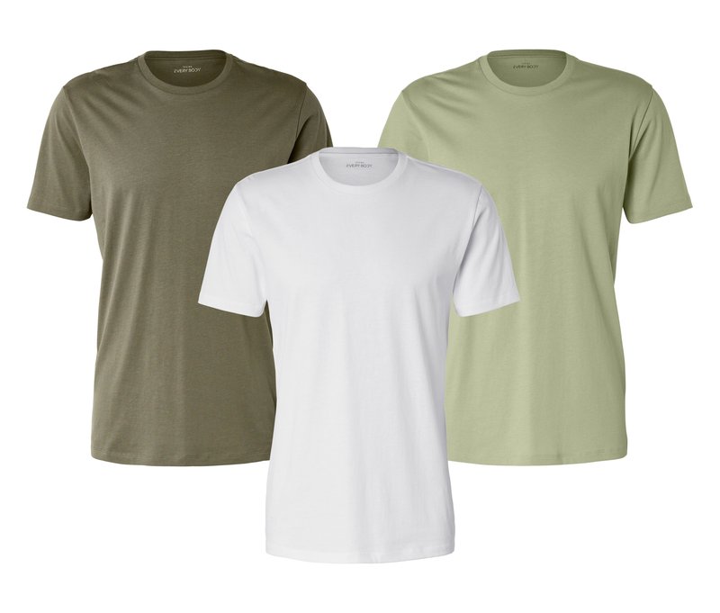 Tchibo - 3 T-Shirts mit Rundhalsausschnitt - Herren - Gr. XXL - grün