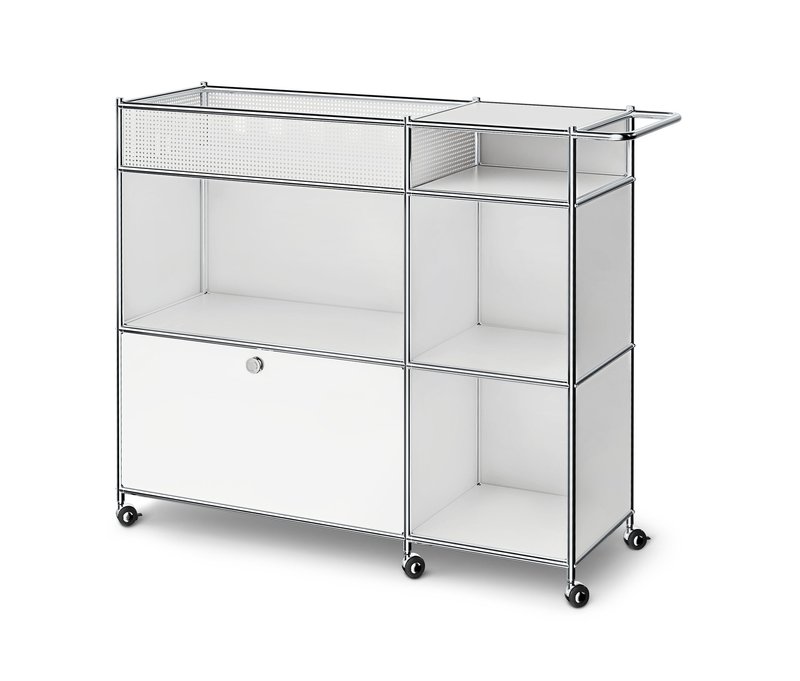 Tchibo - Barwagen Metall »Cn3« mit Klappenfach - 126,5x40x101,5cm - chrom -
