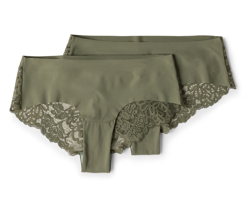 Tchibo - 2 Brazil Slips »Magic Cut« - Damen - Gr. L - khaki