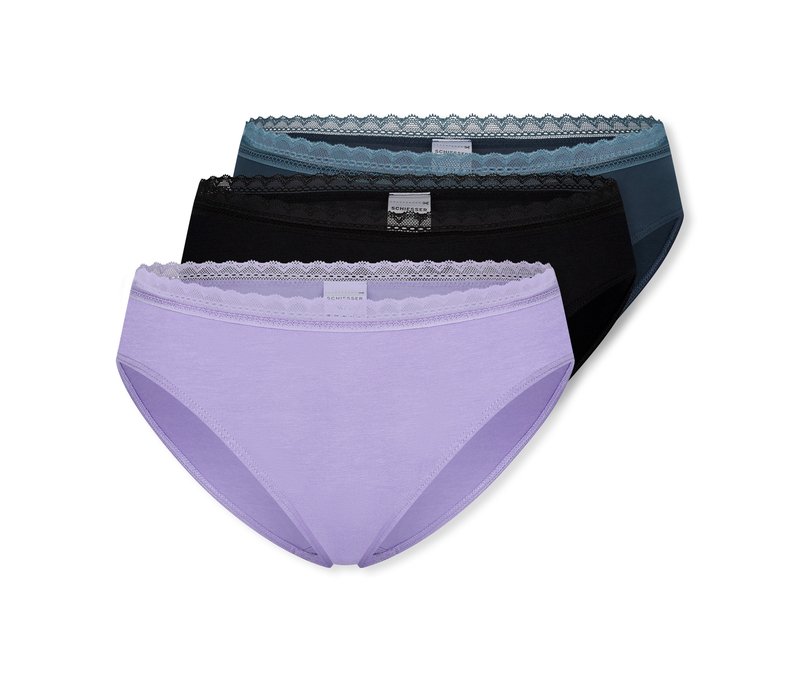 3 Schiesser Rio-Slips - Damen - Gr. 42 - dunkelblau