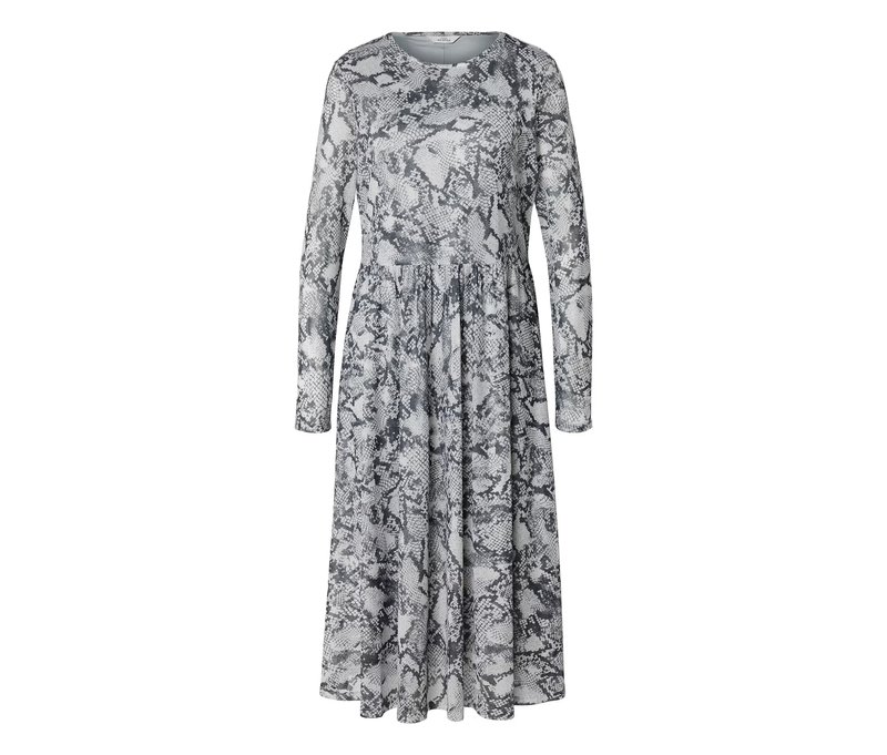 Tchibo - Bedrucktes Mesh-Kleid - Damen - Gr. M - hellgrau/print