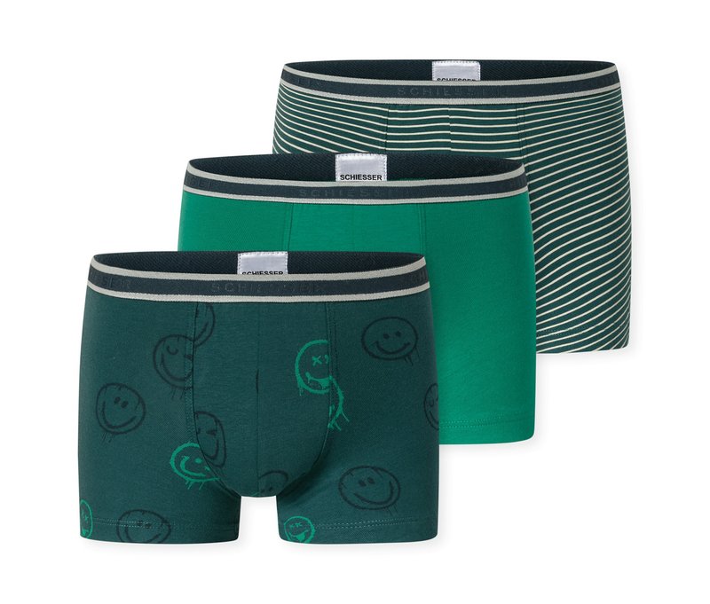 3 Schiesser Kinder-Shorts - Gr. 140 - weiß/print