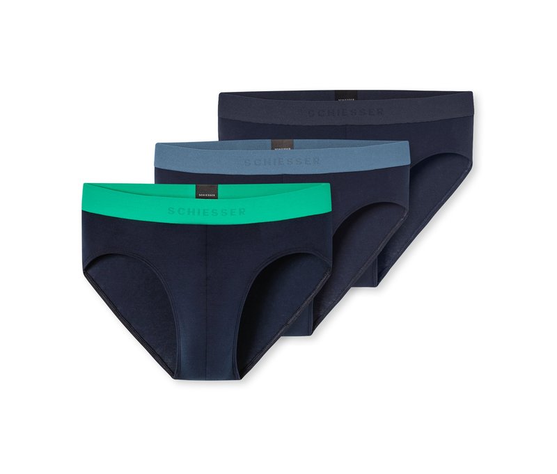 3 Schiesser Rio-Slips - Herren - Gr. M/5 - hellblau