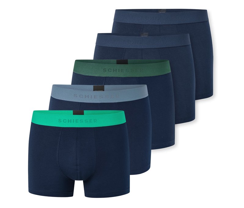 5 Schiesser Shorts - Herren - Gr. Xxl/8 - dunkelblau