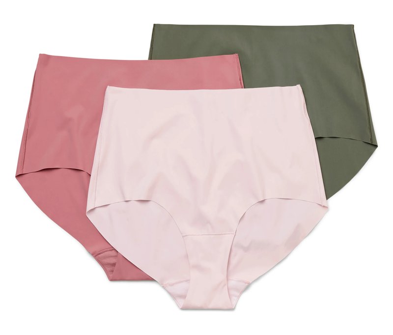 Tchibo - 3 Highwaist-Pantys »Magic Cut« - Damen - Gr. M - khaki
