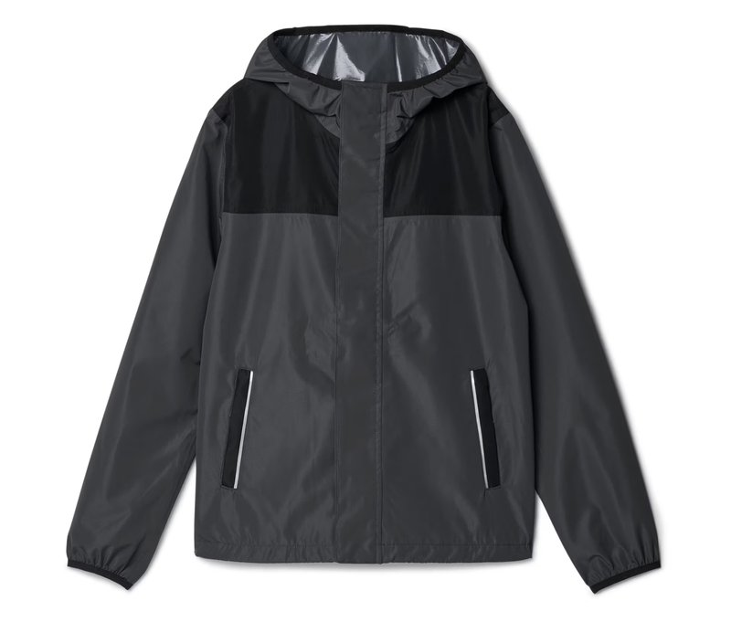 Tchibo - Leichte Kinder-Regenjacke »packable« - Gr. 158/164 - silber