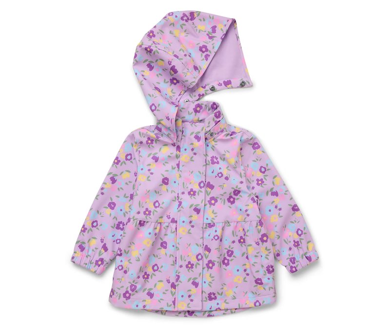 Tchibo - Kinder-Softshelljacke - Gr. 98/104 - lila/geblümt