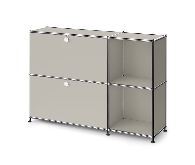 Tchibo - Sideboard Metall »Cn3 Slim Line« mit 2 Klappfächern - 115x30,5x82,5cm - hellgrau -