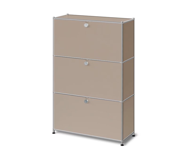 Tchibo - Kommode Metall »Cn3 Slim Line« mit 3 Klappfächern - 77x30,5x120,5cm - taupe -