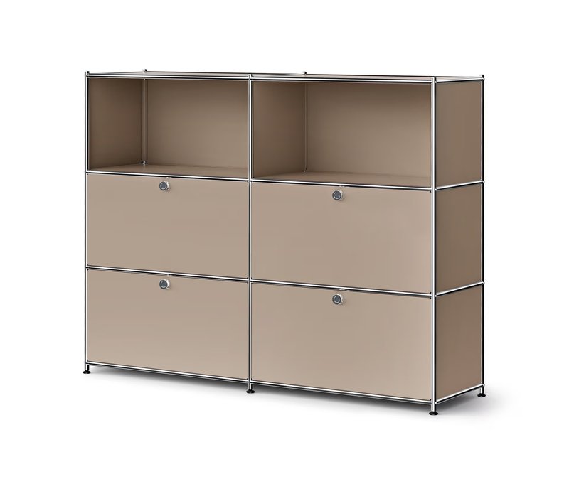 Tchibo - Sideboard Metall »Cn3« mit 4 Klappenfächern - 152x40x120,3cm - taupe -