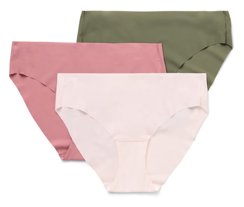 Tchibo - 3 Slips »Magic Cut« - Damen - Gr. M - khaki