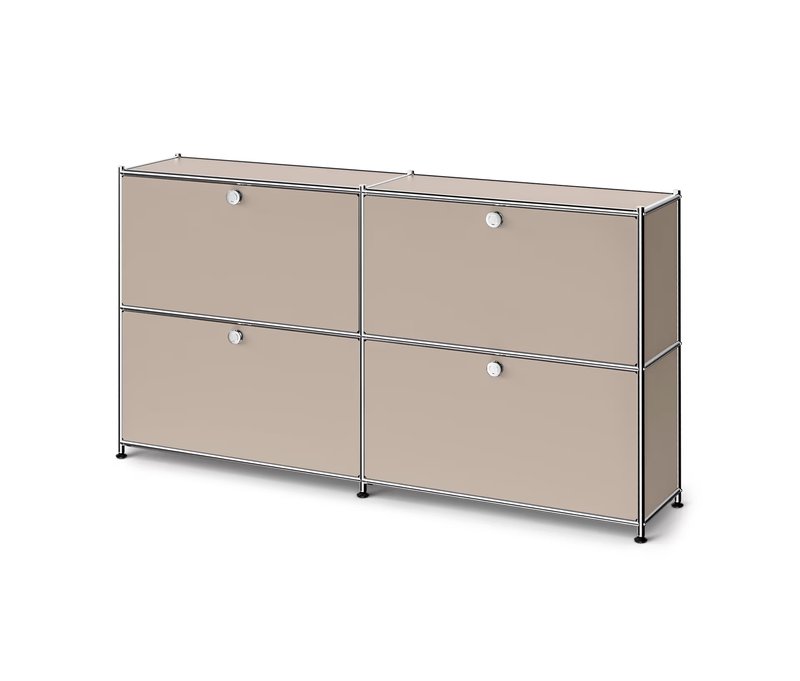 Tchibo - Sideboard Metall »Cn3 Slim Line« mit 4 Klappfächern - 152x30,5x82,5cm - taupe -