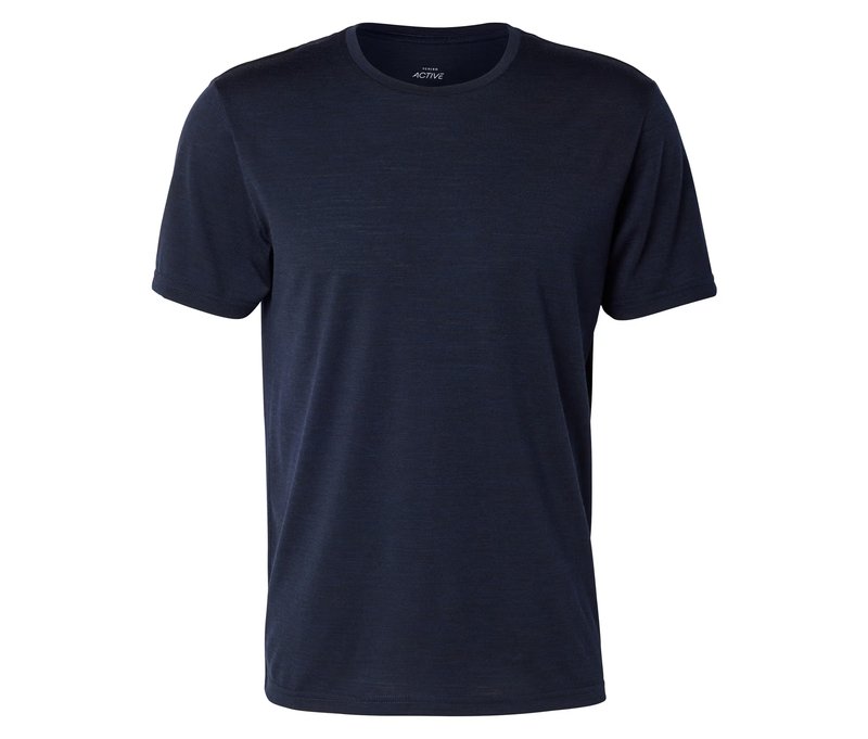 Tchibo - Funktionsshirt mit Merinowolle - Herren - Gr. S - dunkelblau